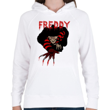 PRINTFASHION freddy cartoon - Női kapucnis pulóver - Fehér női pulóver, kardigán