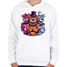 PRINTFASHION Freddy Fazbear and friends - Gyerek kapucnis pulóver - Fehér gyerek pulóver, kardigán