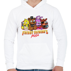 PRINTFASHION Freddy Fazbear - Férfi kapucnis pulóver - Fehér