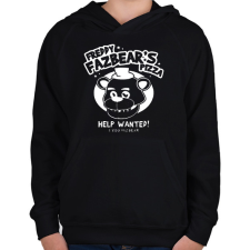PRINTFASHION Freddy Fazbears pizza2 - Gyerek kapucnis pulóver - Fekete gyerek pulóver, kardigán