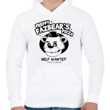 PRINTFASHION Freddy Fazbears pizza - Férfi kapucnis pulóver - Fehér férfi pulóver, kardigán