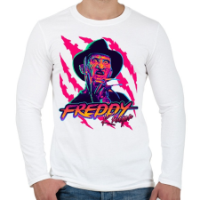 PRINTFASHION Freddy Krueger - Férfi hosszú ujjú póló - Fehér férfi póló