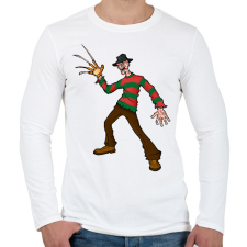 PRINTFASHION Freddy_Krueger_ - Férfi hosszú ujjú póló - Fehér férfi póló
