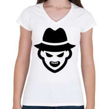 PRINTFASHION Freddy_Krueger_ - Női V-nyakú póló - Fehér női póló