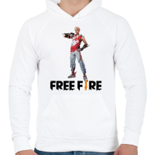 PRINTFASHION Free fire ignis - Férfi kapucnis pulóver - Fehér férfi pulóver, kardigán