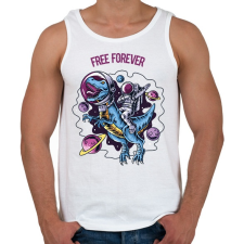 PRINTFASHION Free forever - Dínó és űrhajós - Férfi atléta - Fehér atléta, trikó