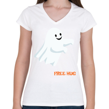 PRINTFASHION Free hug... - Női V-nyakú póló - Fehér női póló