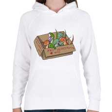 PRINTFASHION Free velociraptors - Női kapucnis pulóver - Fehér