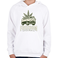 PRINTFASHION freedom club - weed and travel - Gyerek kapucnis pulóver - Fehér gyerek pulóver, kardigán