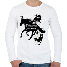 PRINTFASHION freedom for ever - Férfi hosszú ujjú póló - Fehér férfi póló