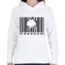 PRINTFASHION Freedom - Női kapucnis pulóver - Fehér női pulóver, kardigán