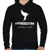 PRINTFASHION #freedoom fehér - Férfi kapucnis pulóver - Fekete