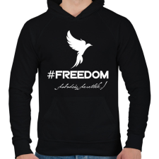 PRINTFASHION #freedoom fehér - Férfi kapucnis pulóver - Fekete férfi pulóver, kardigán
