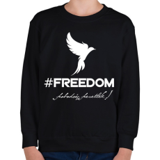 PRINTFASHION #freedoom fehér - Gyerek pulóver - Fekete