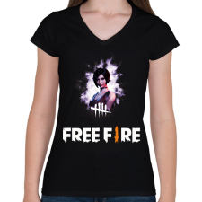 PRINTFASHION freefire2 - Női V-nyakú póló - Fekete női póló