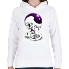PRINTFASHION Freeza - Női kapucnis pulóver - Fehér női pulóver, kardigán