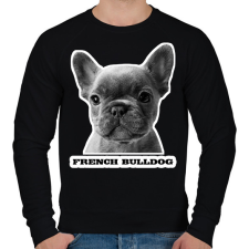 PRINTFASHION french bulldog - Férfi pulóver - Fekete férfi pulóver, kardigán