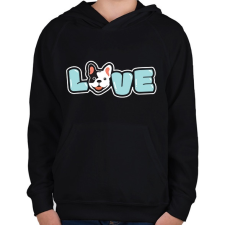 PRINTFASHION French Bulldog - Gyerek kapucnis pulóver - Fekete gyerek pulóver, kardigán