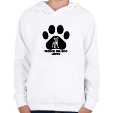 PRINTFASHION French Bulldog Lover - Gyerek kapucnis pulóver - Fehér gyerek pulóver, kardigán