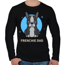 PRINTFASHION Frenchie Dad - Férfi hosszú ujjú póló - Fekete férfi póló
