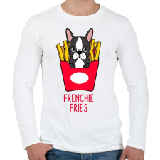 PRINTFASHION Frenchie Fries  - Férfi hosszú ujjú póló - Fehér férfi póló