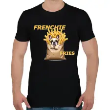 PRINTFASHION FRENCHIE FRIES - Férfi póló - Fekete férfi póló