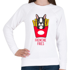 PRINTFASHION Frenchie Fries  - Női pulóver - Fehér női pulóver, kardigán