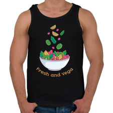 PRINTFASHION Fresh and Vega - Férfi atléta - Fekete atléta, trikó