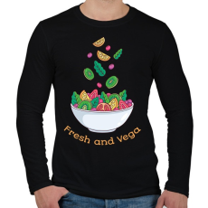 PRINTFASHION Fresh and Vega - Férfi hosszú ujjú póló - Fekete