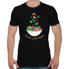 PRINTFASHION Fresh and Vega - Férfi póló - Fekete férfi póló