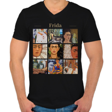 PRINTFASHION Frida - részletek - Férfi V-nyakú póló - Fekete
