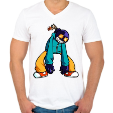 PRINTFASHION Friday Night Funkin' - Whitty - Férfi V-nyakú póló - Fehér férfi póló