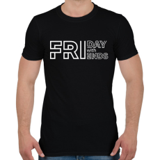 PRINTFASHION Friday with Friends - white - Férfi póló - Fekete