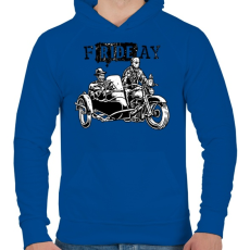 PRINTFASHION fRIDEay - Férfi kapucnis pulóver - Királykék