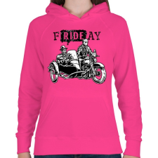 PRINTFASHION fRIDEay - Női kapucnis pulóver - Fukszia női pulóver, kardigán