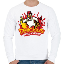 PRINTFASHION Fried Chicken - Férfi pulóver - Fehér férfi pulóver, kardigán