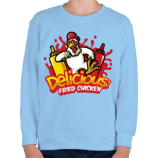PRINTFASHION Fried Chicken - Gyerek pulóver - Világoskék