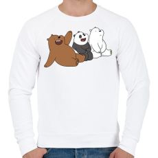 PRINTFASHION Friend Bears 2 - Férfi pulóver - Fehér