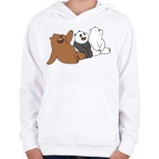 PRINTFASHION Friend Bears 2 - Gyerek kapucnis pulóver - Fehér