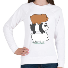 PRINTFASHION Friend Bears 3 - Női pulóver - Fehér női pulóver, kardigán