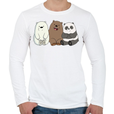 PRINTFASHION Friend Bears - Férfi hosszú ujjú póló - Fehér férfi póló