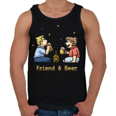 PRINTFASHION Friend & Beer - Férfi atléta - Fekete