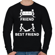 PRINTFASHION Friend - Best friend (white) - Férfi pulóver - Fekete