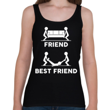 PRINTFASHION Friend - Best friend (white) - Női atléta - Fekete női trikó