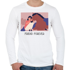 PRINTFASHION Friend forever - Lovas minta - Férfi hosszú ujjú póló - Fehér férfi póló