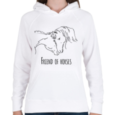 PRINTFASHION Friend of horses - Női kapucnis pulóver - Fehér