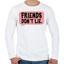 PRINTFASHION Friends don't lie - Férfi hosszú ujjú póló - Fehér férfi póló