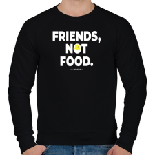 PRINTFASHION Friends, not food. - Vegán aktivista grafika #8 - Férfi pulóver - Fekete férfi pulóver, kardigán