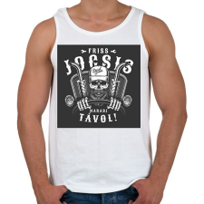PRINTFASHION Friss jogsis - Maradj távol! - Férfi atléta - Fehér atléta, trikó