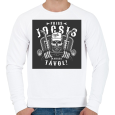 PRINTFASHION Friss jogsis - Maradj távol! - Férfi pulóver - Fehér